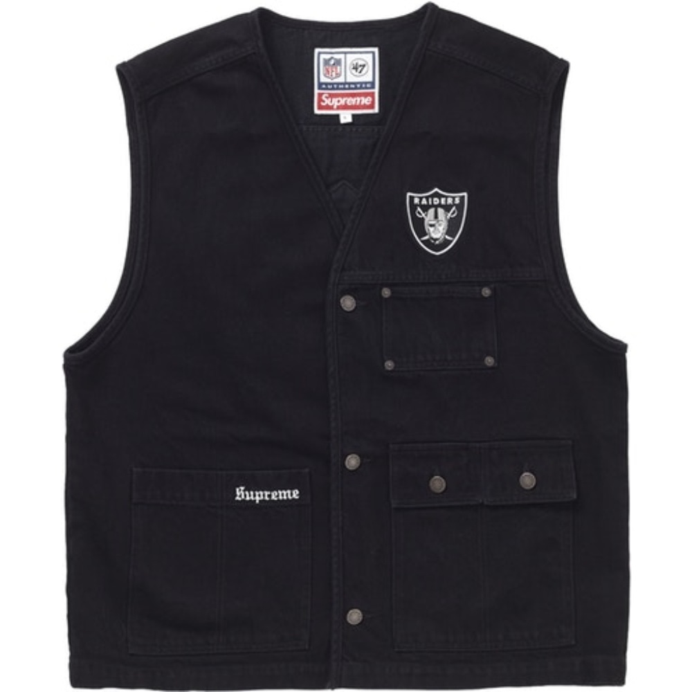 Supreme Raiders Denim Vest (Black) M